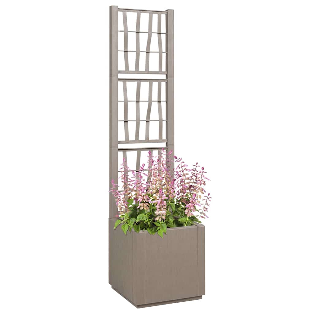 Havekrukke med trellis Lys Brun 36 x 36 x 140 cm PP