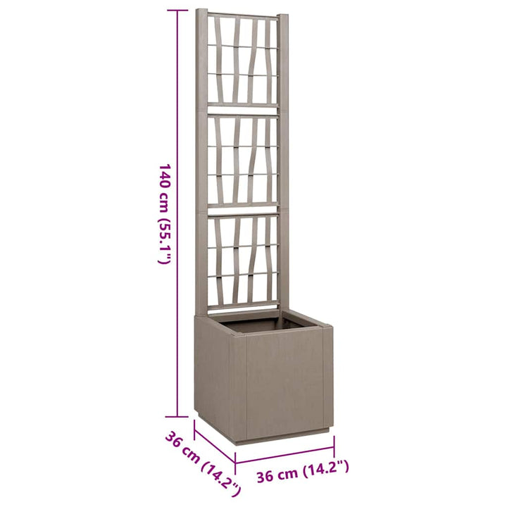 Havekrukke med trellis Lys Brun 36 x 36 x 140 cm PP