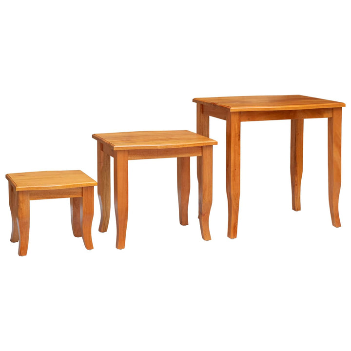 Nesting sideborde 3 pcs Naturfarvet Massiv Mahogni