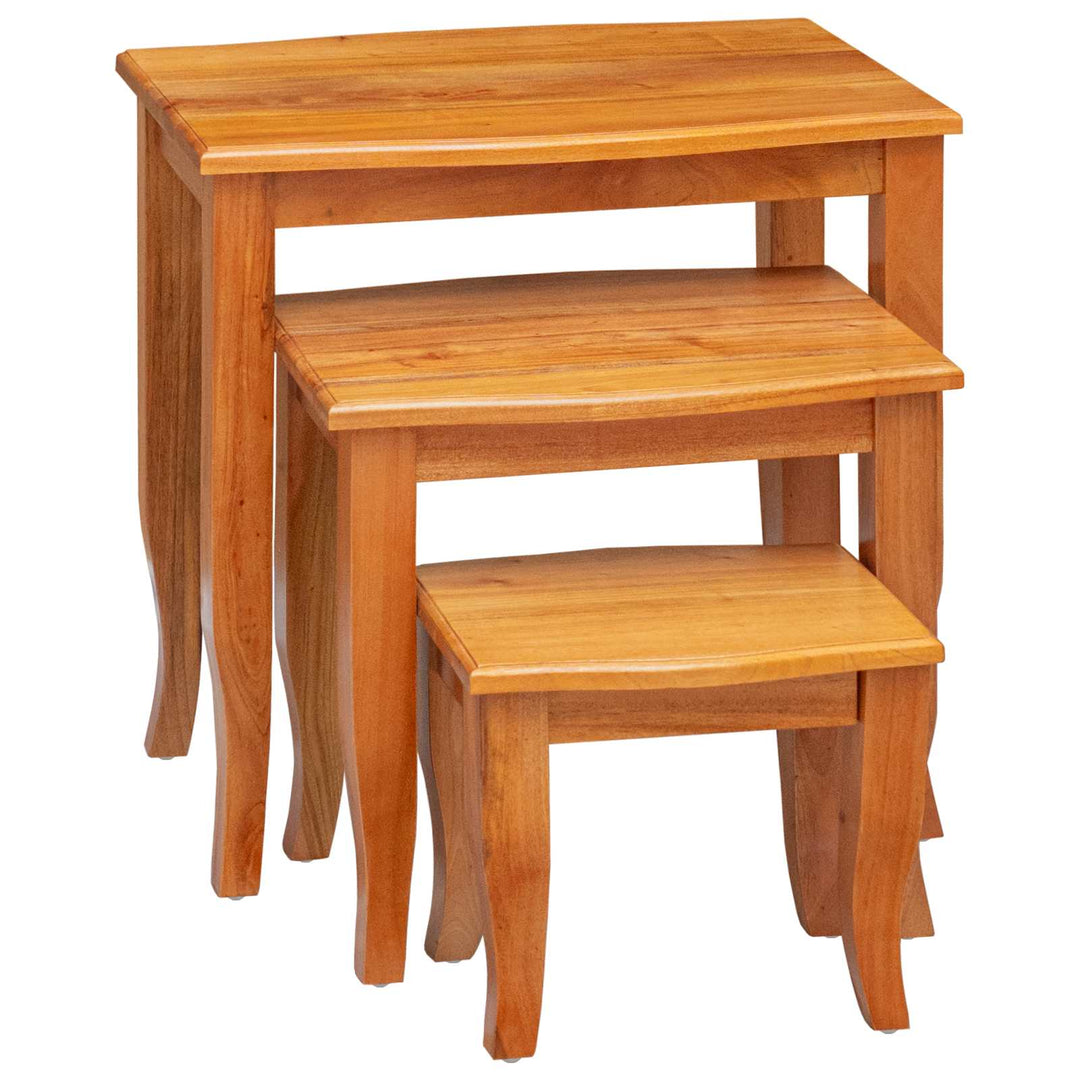 Nesting sideborde 3 pcs Naturfarvet Massiv Mahogni