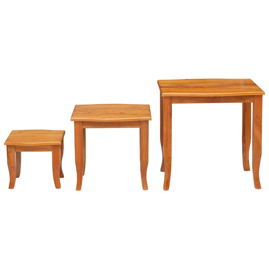 Nesting sideborde 3 pcs Naturfarvet Massiv Mahogni