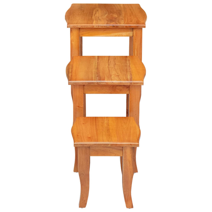Nesting sideborde 3 pcs Naturfarvet Massiv Mahogni