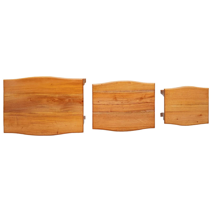 Nesting sideborde 3 pcs Naturfarvet Massiv Mahogni