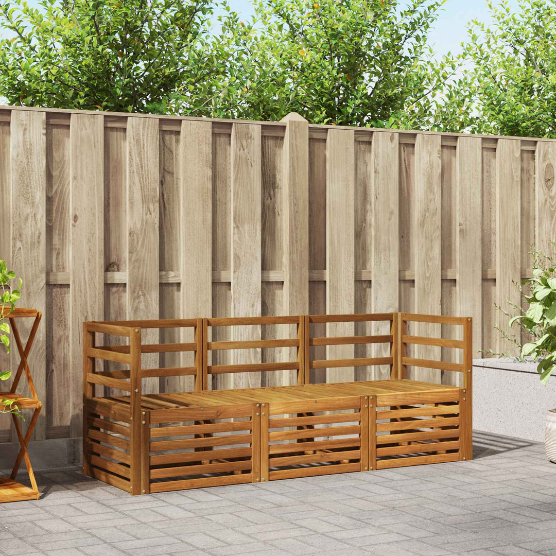 Sofasæt 3 pcs Naturfarvet Massivt Akacietræ