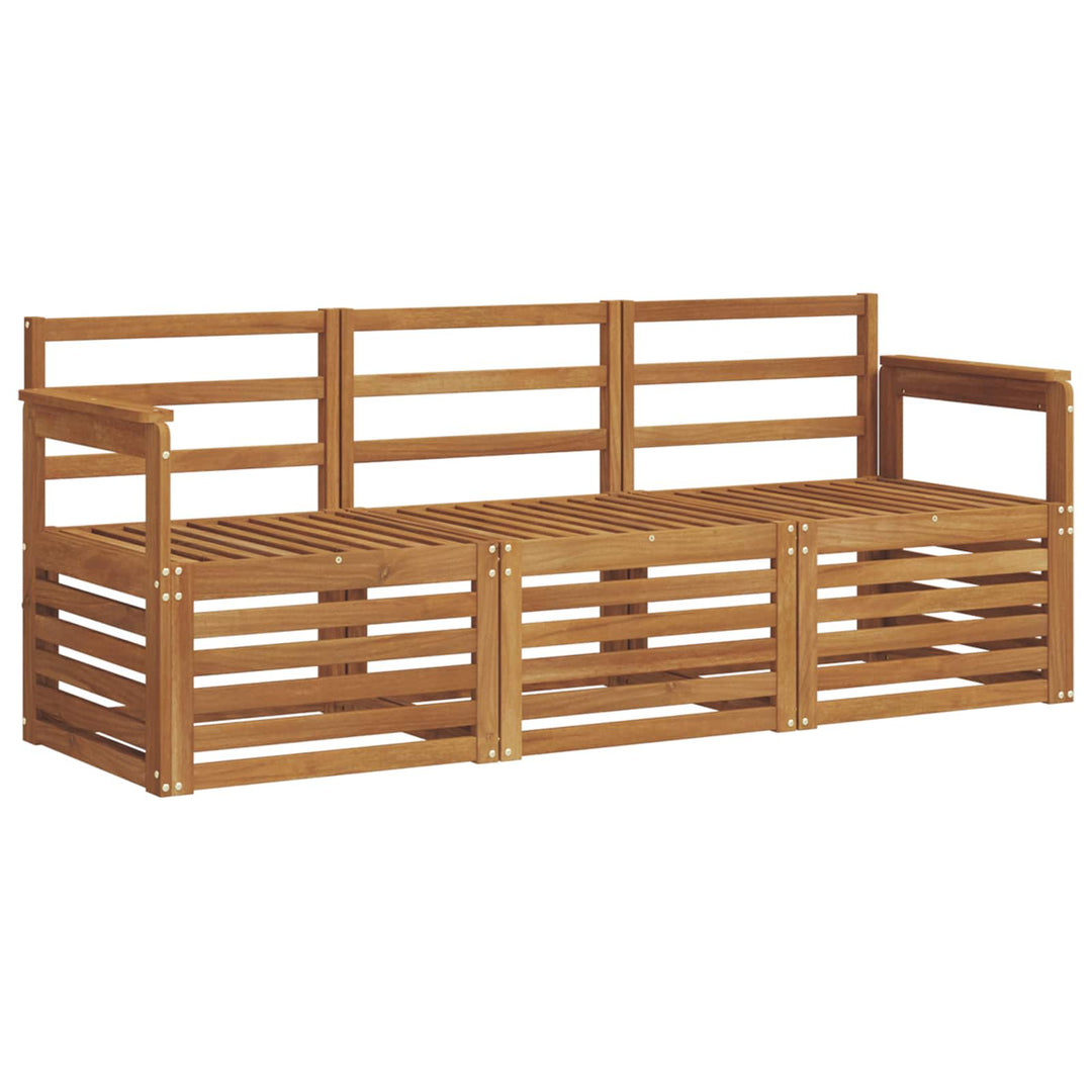 Sofasæt 3 pcs Naturfarvet Massivt Akacietræ