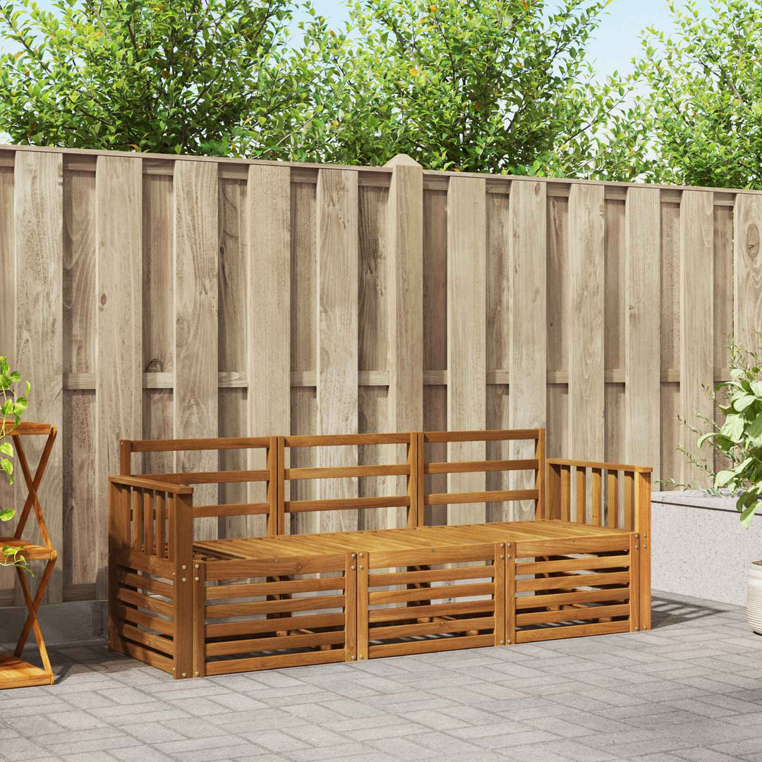 Sofasæt 3 pcs Naturfarvet Massivt Akacietræ