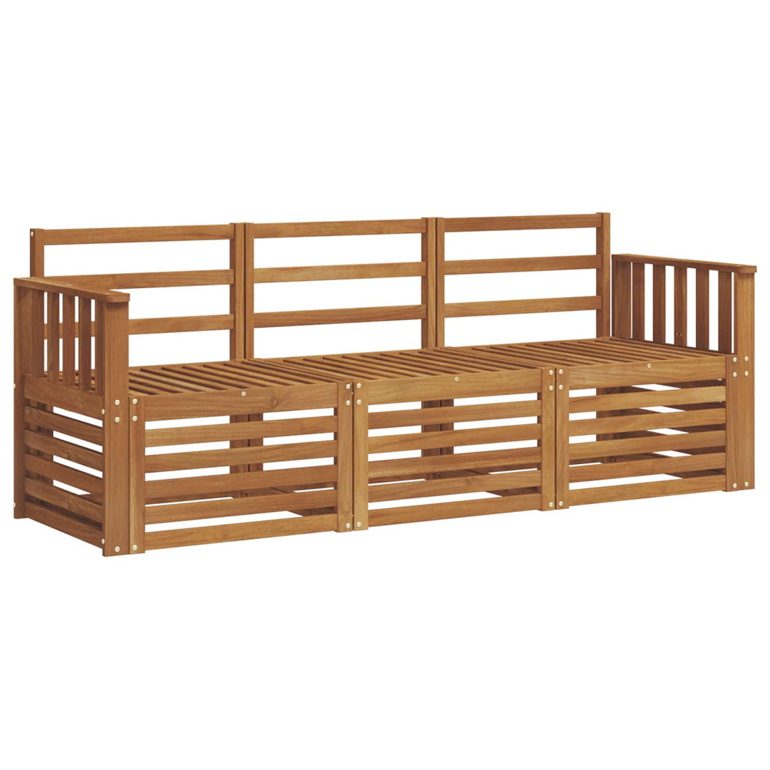 Sofasæt 3 pcs Naturfarvet Massivt Akacietræ