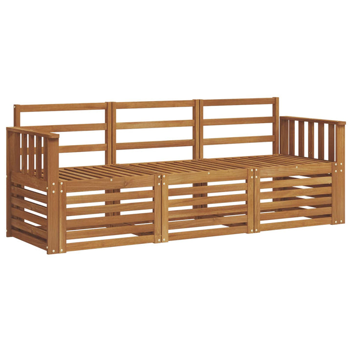 Sofasæt 3 pcs Naturfarvet Massivt Akacietræ
