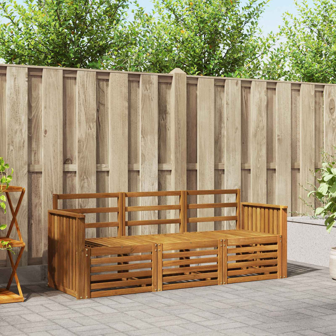 Sofasæt 3 pcs Naturfarvet Massivt Akacietræ