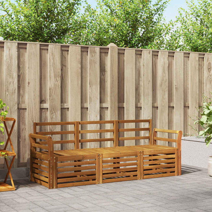 Sofasæt 3 pcs Naturfarvet Massivt Akacietræ