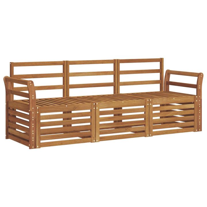 Sofasæt 3 pcs Naturfarvet Massivt Akacietræ