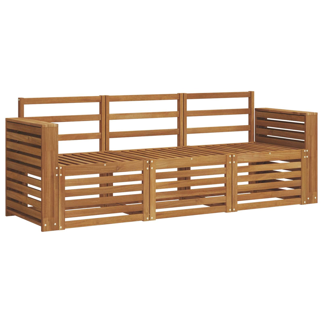 Sofasæt 3 pcs Naturfarvet Massivt Akacietræ