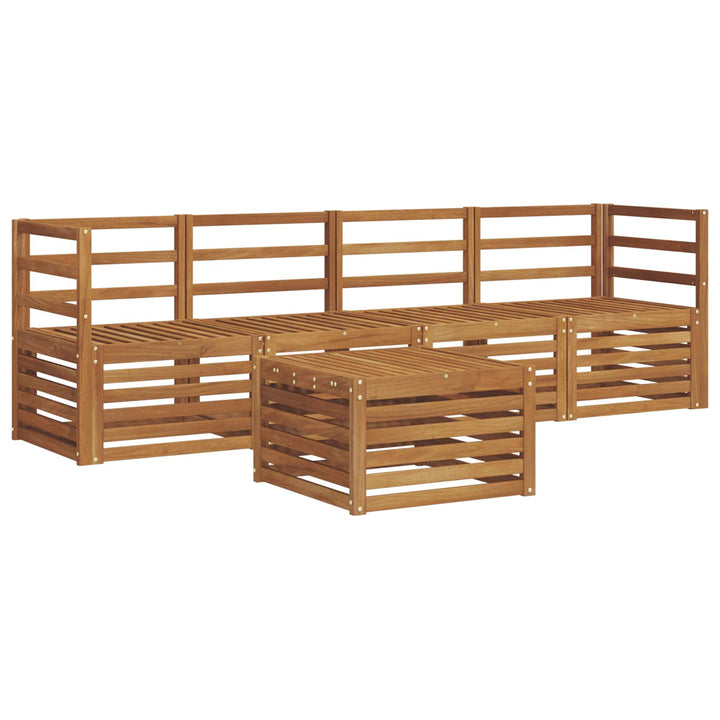 Sofasæt 5 pcs Naturfarvet Massivt Akacietræ