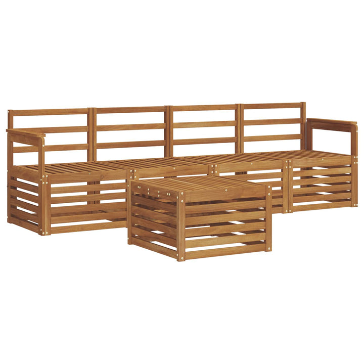 Sofasæt 5 pcs Naturfarvet Massivt Akacietræ