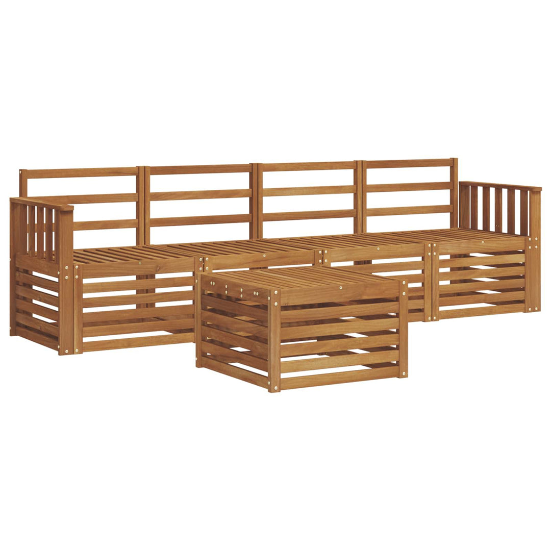 Sofasæt 5 pcs Naturfarvet Massivt Akacietræ