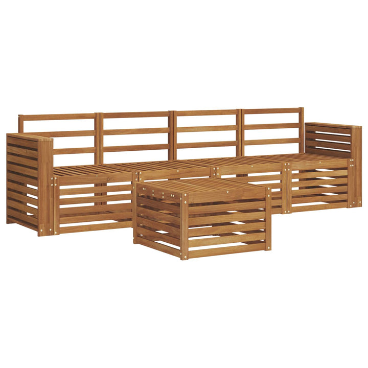 Sofasæt 5 pcs Naturfarvet Massivt Akacietræ