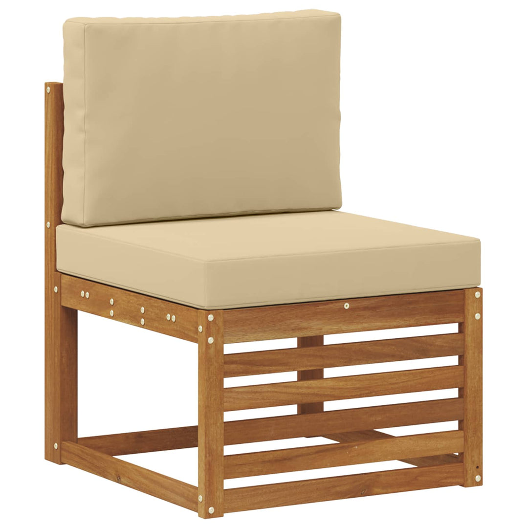 Udendørs sofagruppe 5 stk. Naturlig og Beige Massivt Akacietræ