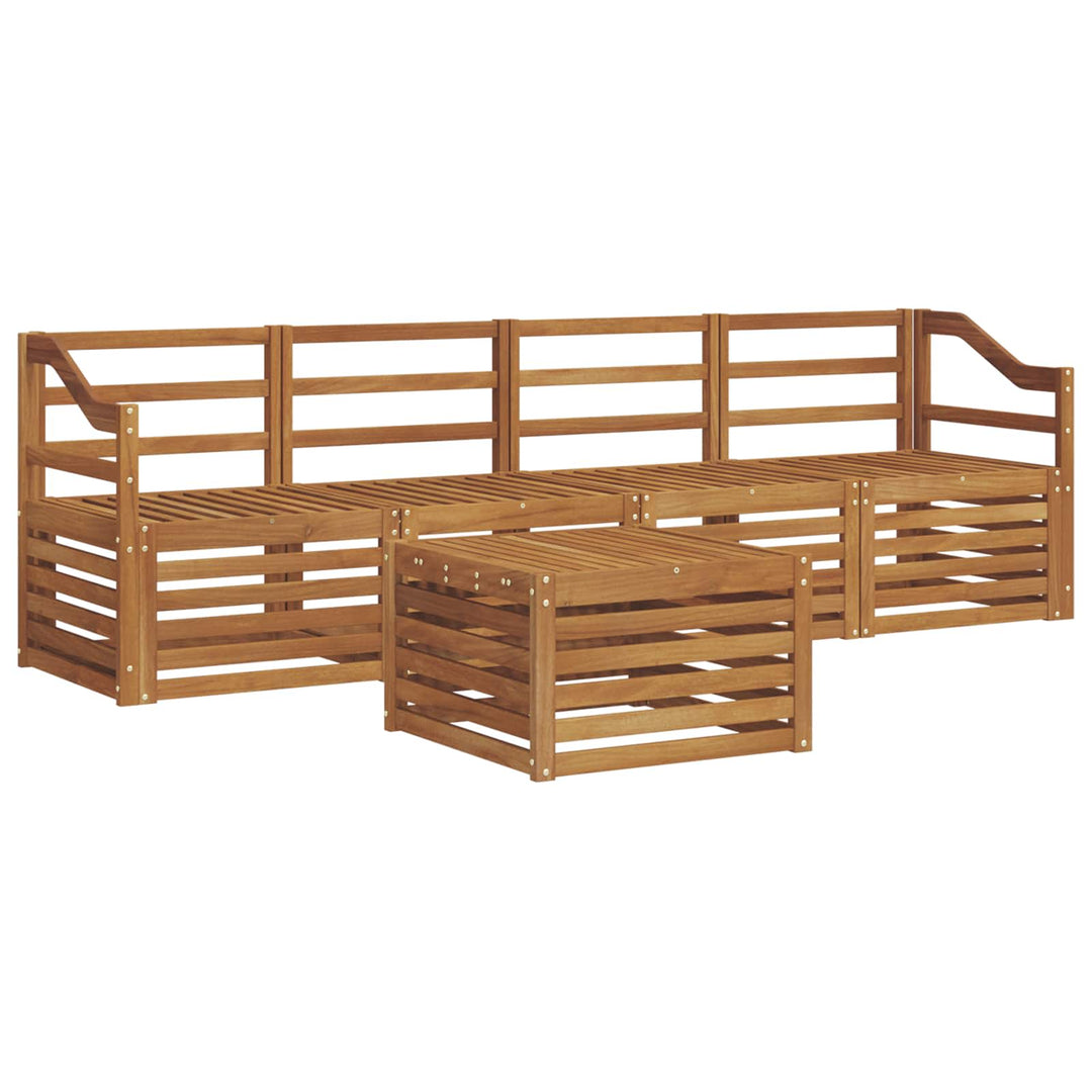 Sofasæt 5 pcs Naturfarvet Massivt Akacietræ
