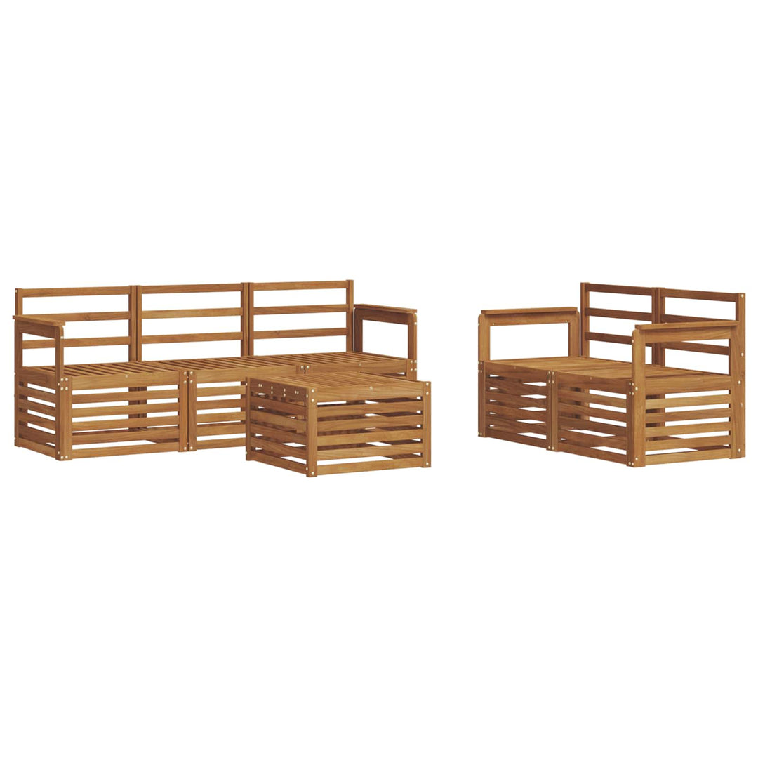 Sofasæt 6 pcs Naturfarvet Massivt Akacietræ
