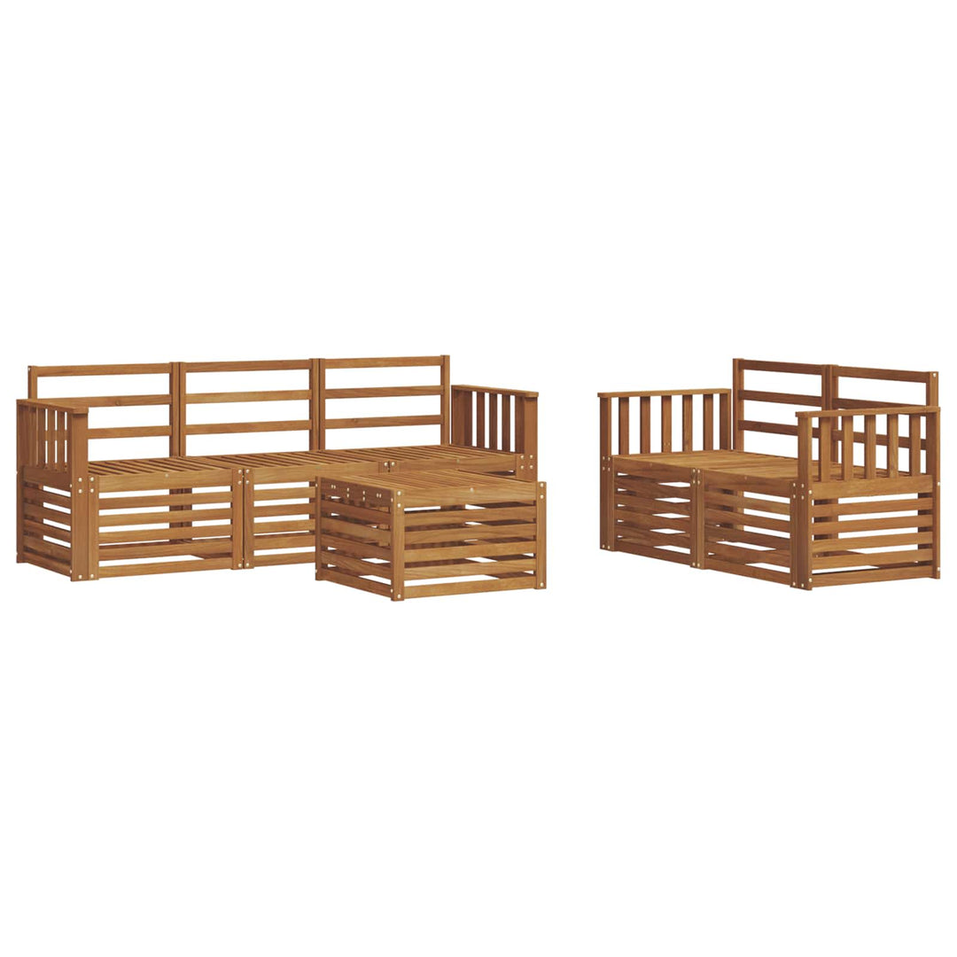 Sofasæt 6 pcs Naturfarvet Massivt Akacietræ