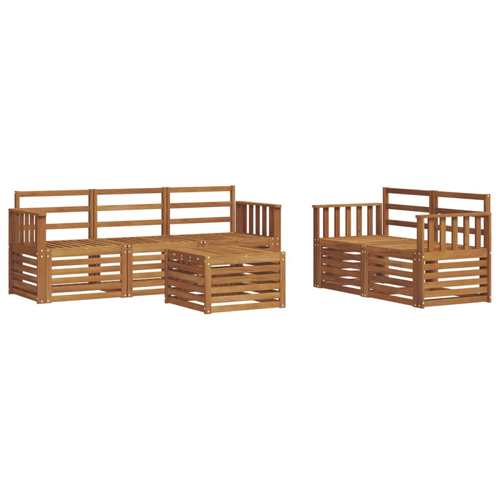 Sofasæt 6 pcs Naturfarvet Massivt Akacietræ