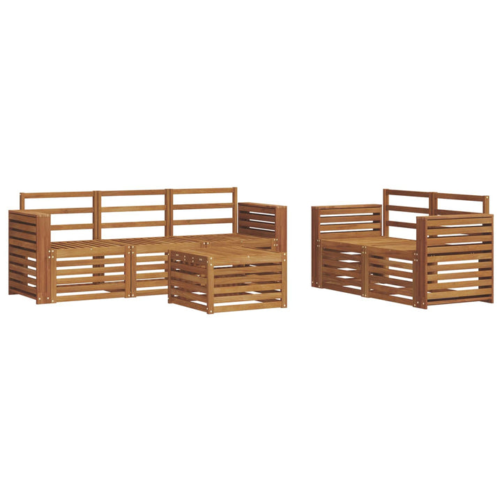 Sofasæt 6 pcs Naturfarvet Massivt Akacietræ