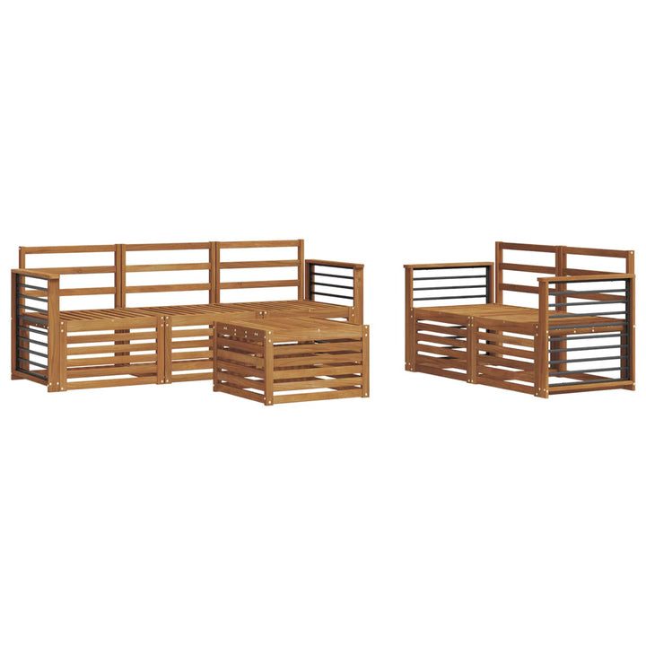 Sofasæt 6 pcs Naturfarvet Massivt Akacietræ
