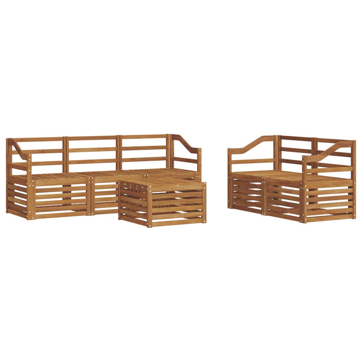 Sofasæt 6 pcs Naturfarvet Massivt Akacietræ