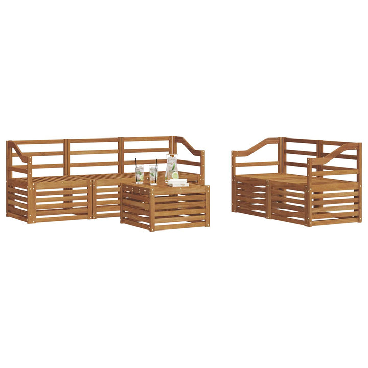 Sofasæt 6 pcs Naturfarvet Massivt Akacietræ