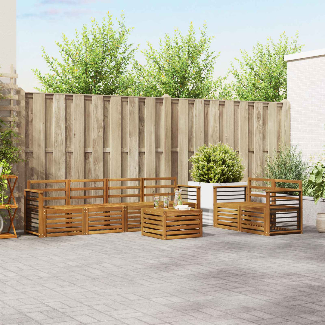 Sofasæt 7 pcs Naturfarvet Massivt Akacietræ