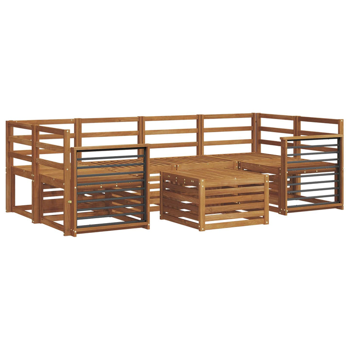 Sofasæt 7 pcs Naturfarvet Massivt Akacietræ
