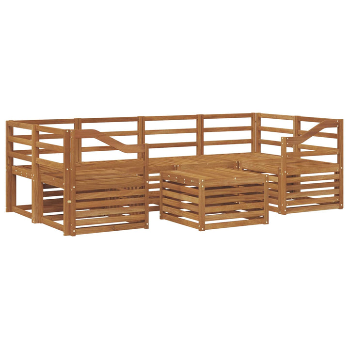 Udendørs sofagruppe 7 pcs Naturfarvet Massivt Akacietræ