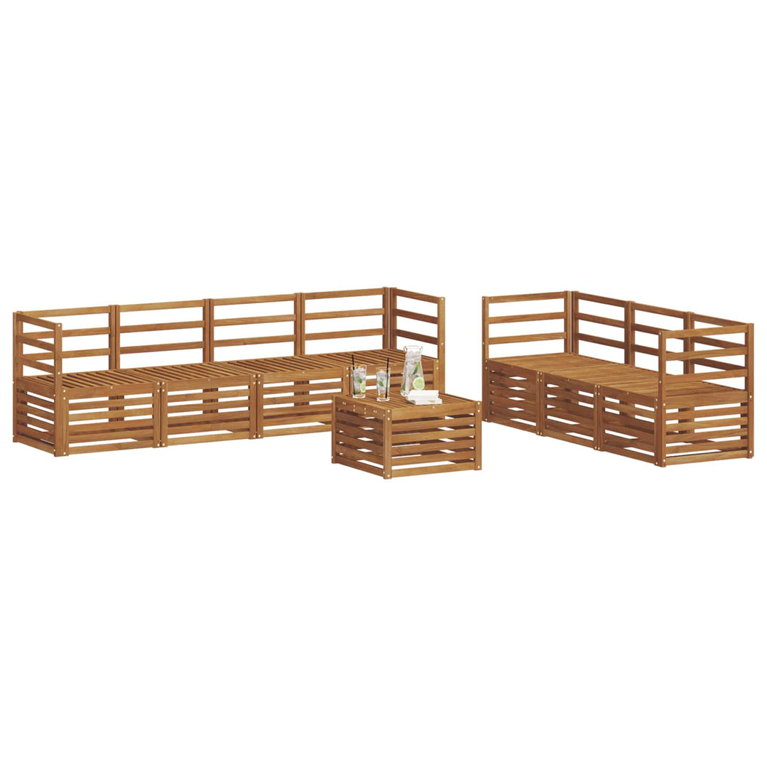 Sofasæt 8 pcs Naturfarvet Massivt Akacietræ