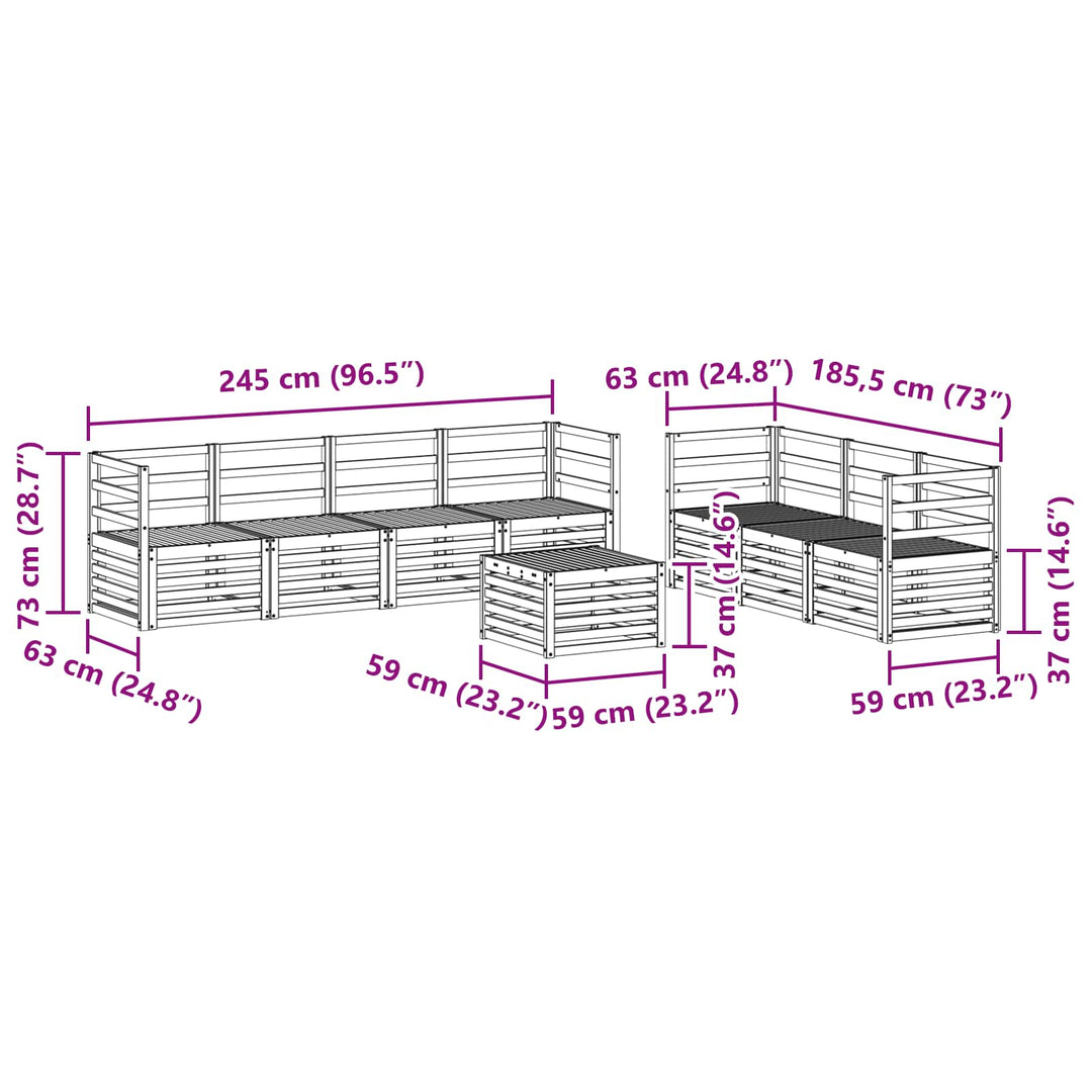 Sofasæt 8 pcs Naturfarvet Massivt Akacietræ