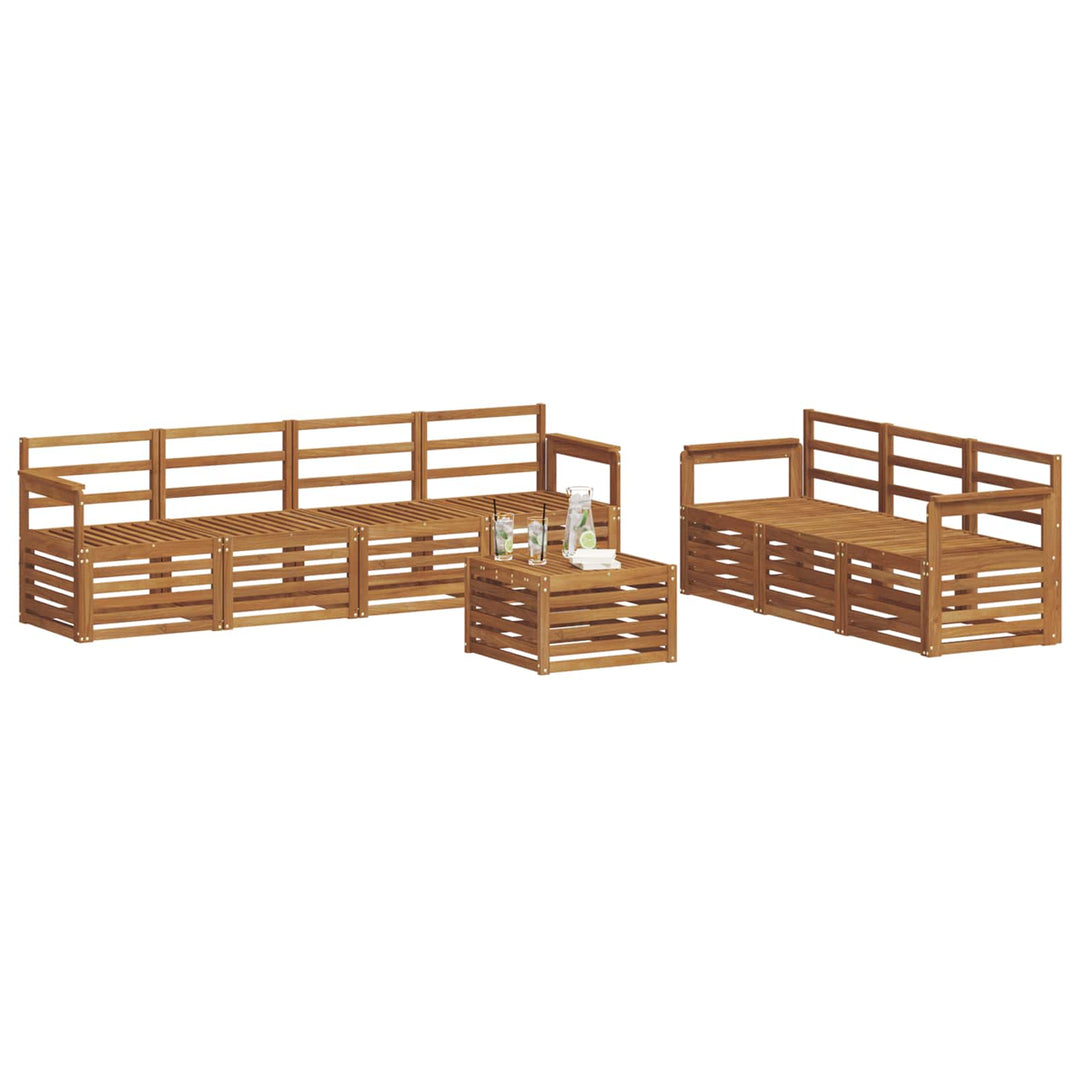 Sofasæt 8 pcs Naturfarvet Massivt Akacietræ