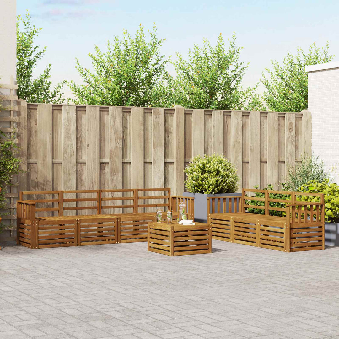 Sofasæt 8 pcs Naturfarvet Massivt Akacietræ