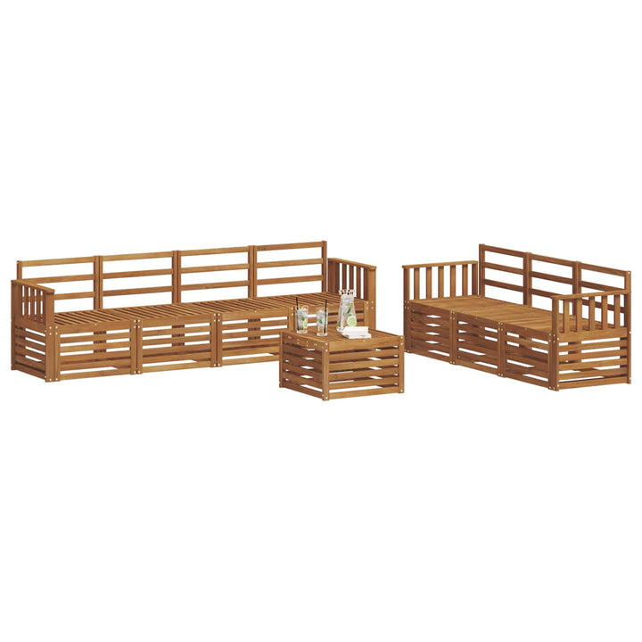 Sofasæt 8 pcs Naturfarvet Massivt Akacietræ