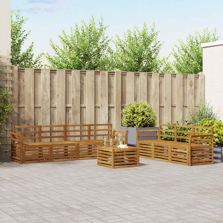 Sofasæt 8 pcs Naturfarvet Massivt Akacietræ