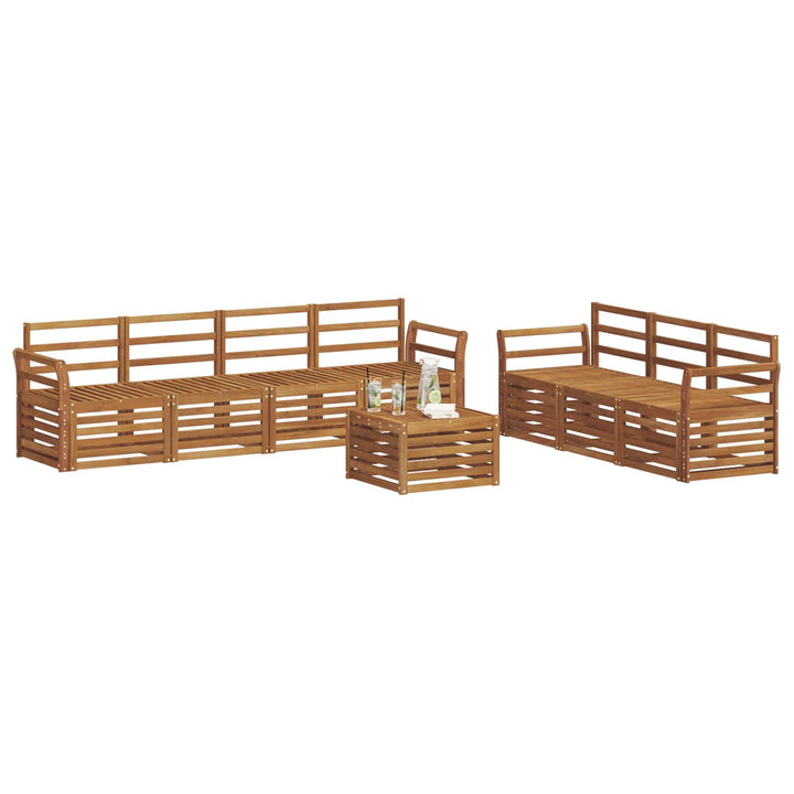 Sofasæt 8 pcs Naturfarvet Massivt Akacietræ