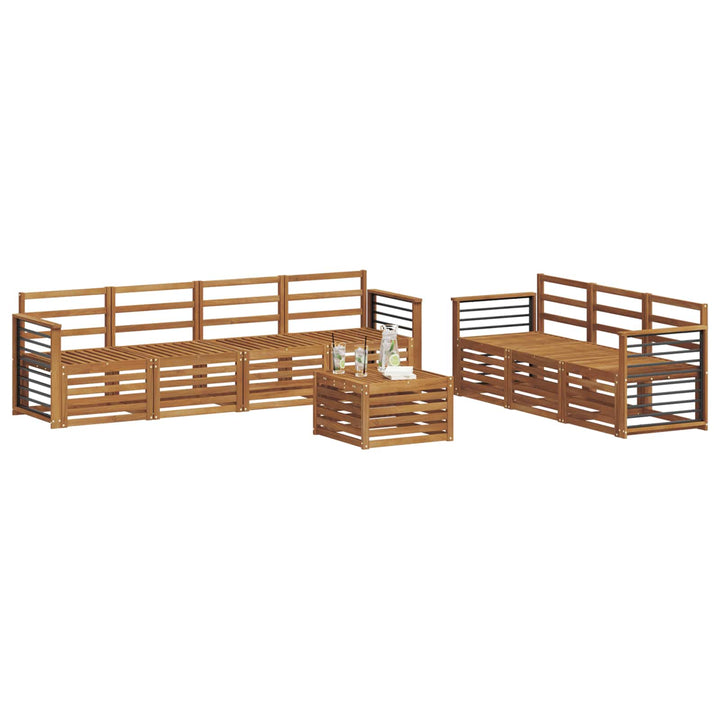Sofasæt 8 pcs Naturfarvet Massivt Akacietræ
