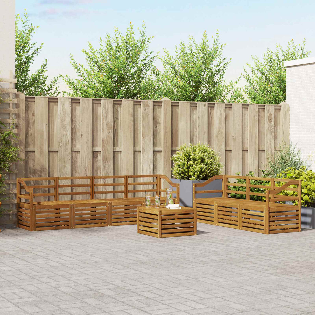Sofasæt 8 pcs Naturfarvet Massivt Akacietræ