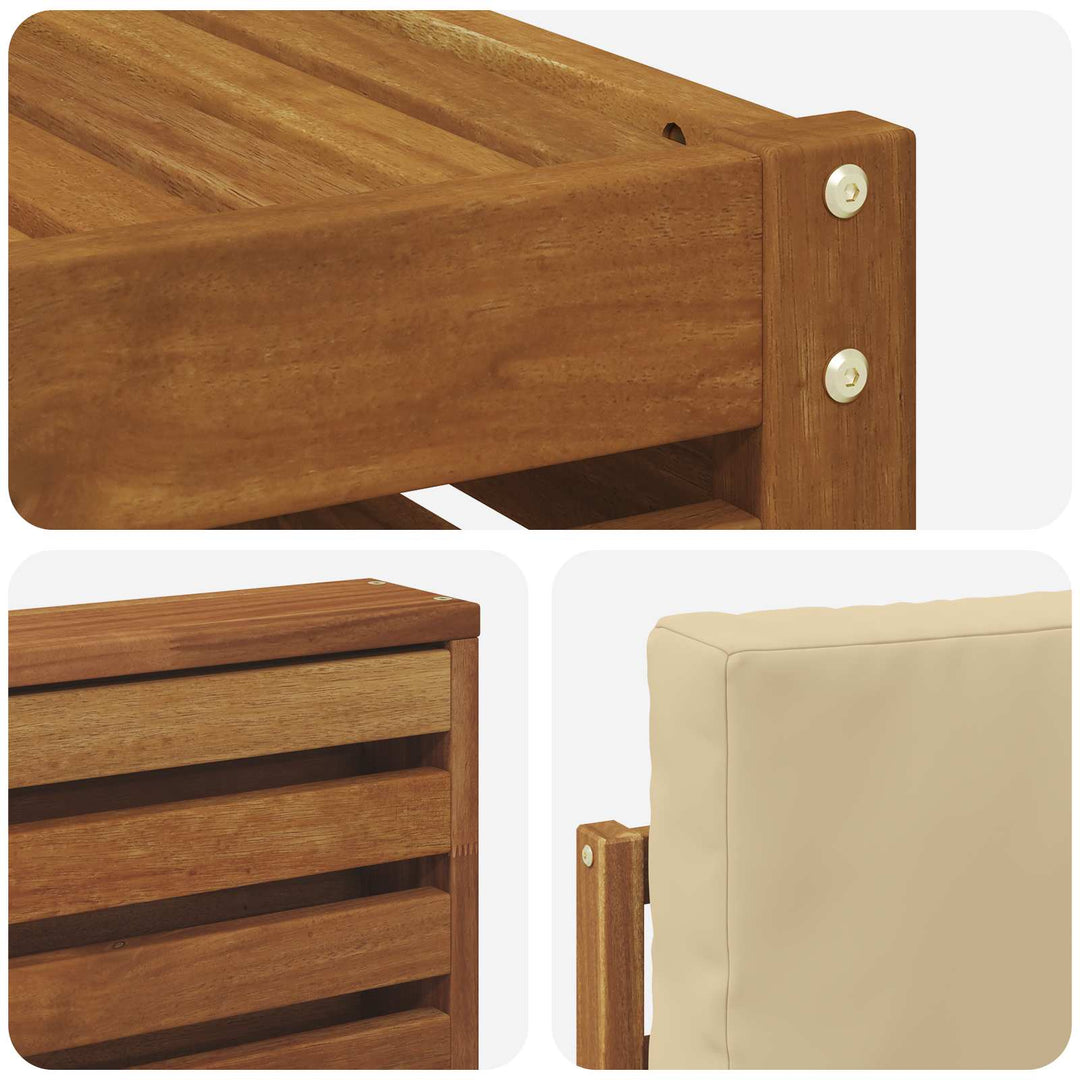 Udendørs sofagruppe 8 pcs Naturlig og Beige Massivt Akacietræ