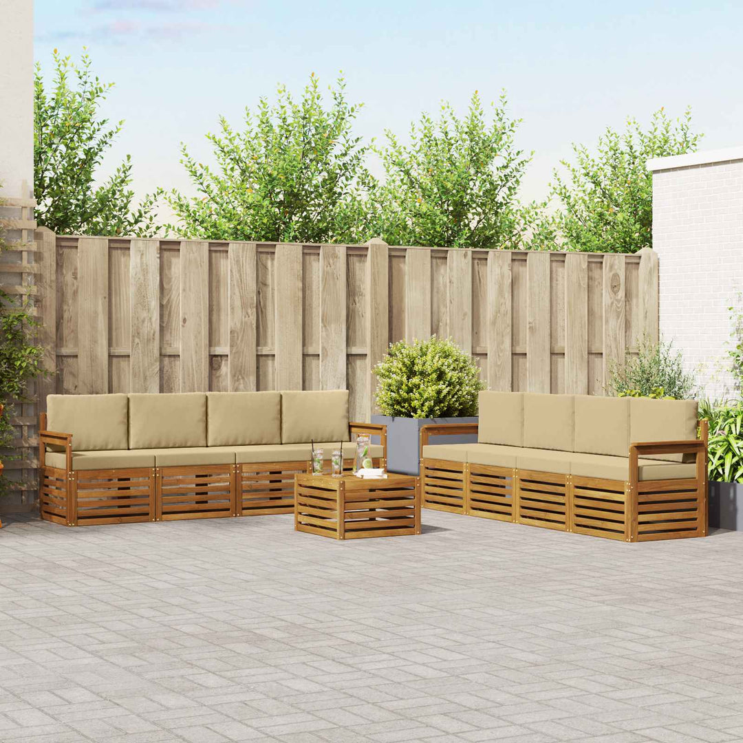 Udendørs sofagruppe 9 stk. Naturlig og Beige