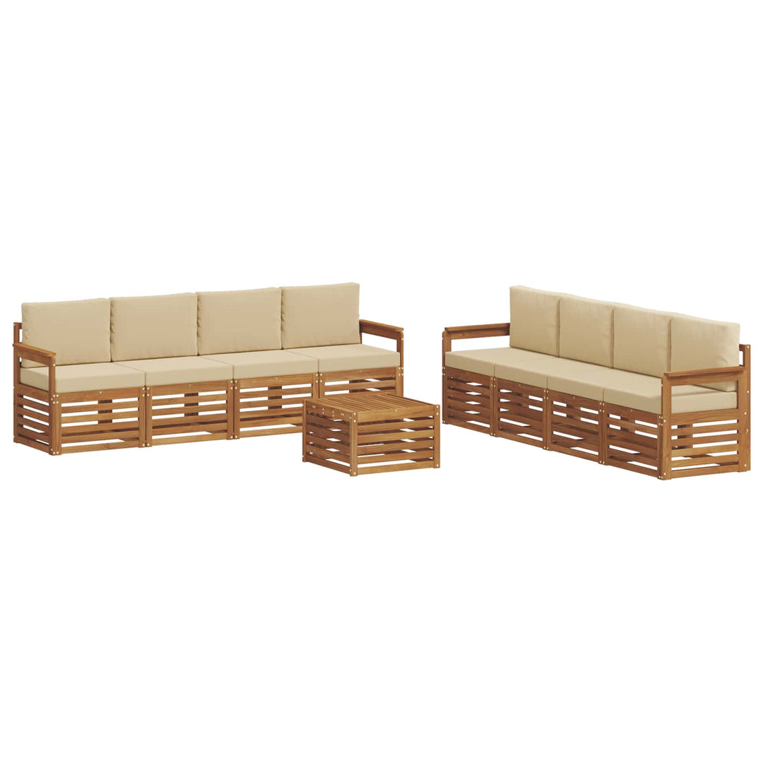 Udendørs sofagruppe 9 stk. Naturlig og Beige