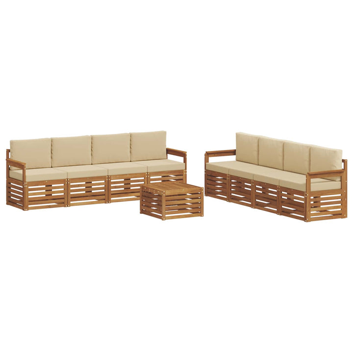 Udendørs sofagruppe 9 stk. Naturlig og Beige