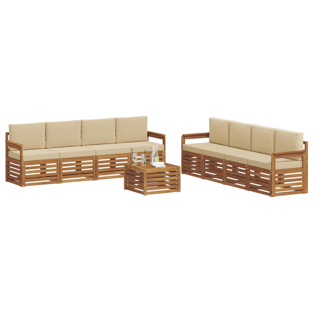 Udendørs sofagruppe 9 stk. Naturlig og Beige