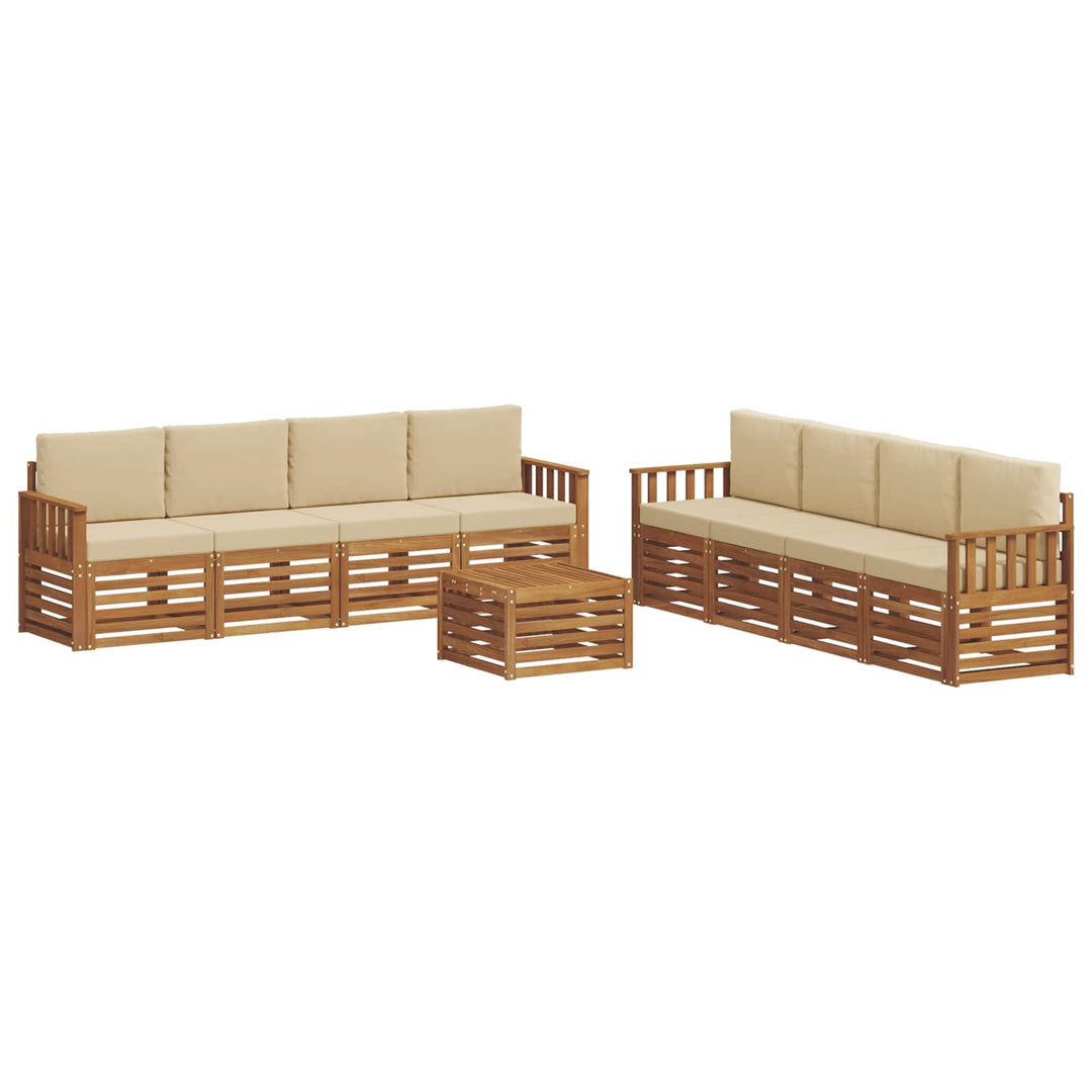 Udendørs sofagruppe 9 stk. Naturlig og Beige