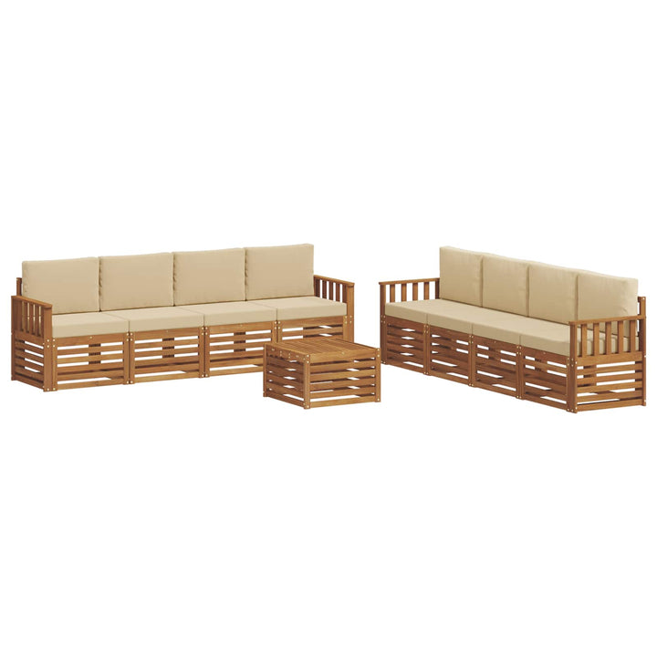 Udendørs sofagruppe 9 stk. Naturlig og Beige