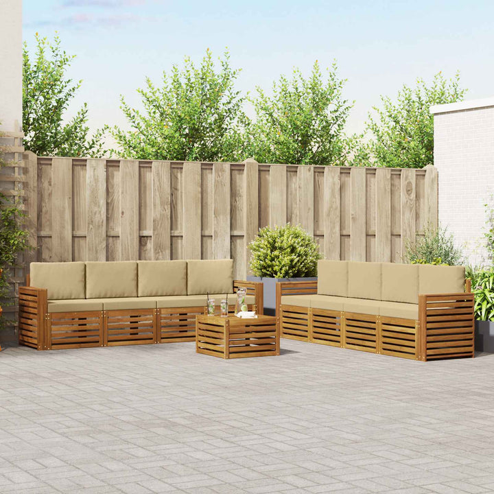 Udendørs sofagruppe 9 stk. Naturlig og Beige