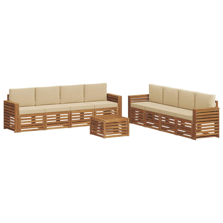 Udendørs sofagruppe 9 stk. Naturlig og Beige